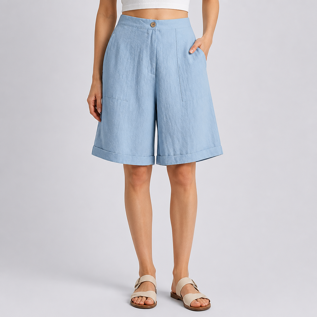 Lightweight Linen High-Waist Wide-Leg Pants