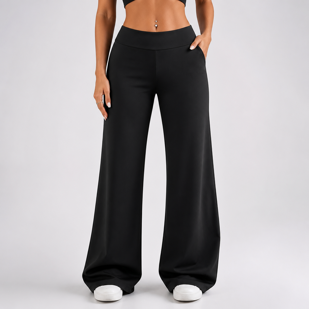 High-Waist Butt-Lift Wide-Leg Yoga Pants